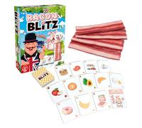 ROO GAMES Bacon Blitz - Le jeu de bacon extensible fou pour réunions de famille, jeux d'enfants, jeux de famille, jeux à boire - Pour enfants de 6 à 10 ans et plus, 3 à 5 joueurs, amusant pour les