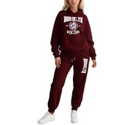 Roobeety Ensemble de survêtement pour femme avec imprimé Brooklyn - Set de deux pièces comprenant un hoodie et un pantalon de jogging | Ensemble décontracté de style universitaire, M