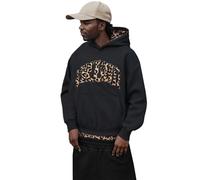 Roobeety Sweat à capuche pour homme avec imprimé léopard et slogan - Sweat à capuche décontracté pour les loisirs et la vie quotidienne dans un style streetwear accrocheur, Style #x01 noir, M