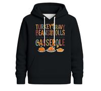 Roobeety Sweat à capuche unisexe avec inscription amusante de Thanksgiving - Sweat à capuche avec motif de dinde - Sweat-shirt décontracté pour l'automne pour Thanksgiving, Style #c01 noir, XXL