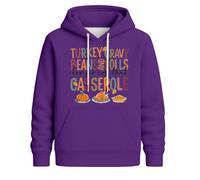 Roobeety Sweat à capuche unisexe avec inscription amusante de Thanksgiving - Sweat à capuche avec motif de dinde - Sweat-shirt décontracté pour l'automne pour Thanksgiving, Style#c07 violet, XL