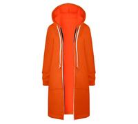 Roobeety Sweats à Capuche Zippés Décontractés pour Femme Veste Tuniques Longues Couleur Unie Manteau avec Cordon de Serrage Cardigan Confort Trench Coat Oversize Blouson Jacket Chaud pour Streetwear