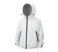 Roobeety Veste à capuche pour homme avec fermeture éclair et détails réfléchissants - Veste de sport légère pour l'entraînement et les loisirs dans un style fonctionnel, Style #r02 blanc, S