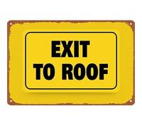 Roof Access Metal Sign Business Theme Wall Decor Gift 12x8 Inch