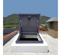 Roof Hatch Steel Anti-Theft Door Roofs Skylight Access Hatch Door Skylight Rain Cover, Galvanized Powder Coated Steel Roof Hatches Deck Installation Roofs Window(95x95cm)