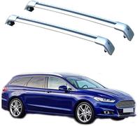 Roof Rack pour Ford Mondeo Estate 2015 +, Universal Barres de Toit en Aluminium Car Luggage Rack Side Bars Cross Bars pour Porte-vélos de Randonnée et de Camping(2 Pièces)