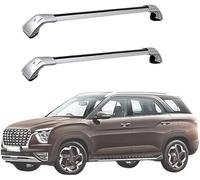 Roof Rack pour Hyundai Alcazar 2021 Universal Barres de Toit en Aluminium Car Luggage Rack Side Bars Cross Bars pour Porte-vélos de Randonnée et de Camping(2 Pièces)