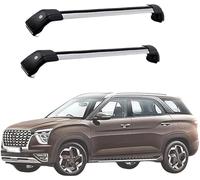 Roof Rack pour Hyundai Alcazar 2021 Universal Barres de Toit en Aluminium Car Luggage Rack Side Bars Cross Bars pour Porte-vélos de Randonnée et de Camping(2 Pièces)