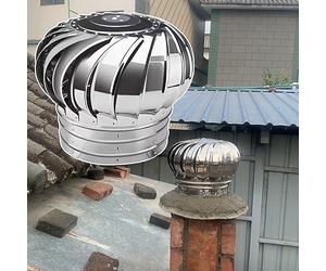 Roof Wind Turbines Cap for Chimney/Flue/Range Hood/Shed/Chicken Coop | No Power Attic Ventilator Air Vent Outlet(160mm/6.3 in)