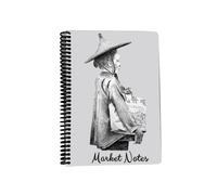 ROOGU cahier de notes DIN A5 * Market Notes * quadrillé 4x4 mm * 100 feuilles * couverture Wire-O * couverture d'artiste * bloc-notes pour notes et pensées