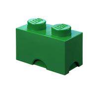 Room Copenhagen 4002 Brique LEGO 2 plots, Boîte de rangement empilable, 2,6 l, vert, Polypropylène (PP), sans bisphénol (BPA) et sans phtalates, 18 x 25 x 12,5 cm