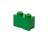 Room Copenhagen 4002 Brique LEGO 2 plots, Boîte de rangement empilable, 2,6 l, vert, Polypropylène (PP), sans bisphénol (BPA) et sans phtalates, 18 x 25 x 12,5 cm