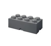 Room Copenhagen 40041754 Brique Lego 8 plots, Boîte de Rangement empilable, 12 l, Gris Foncé, One Size
