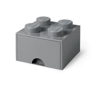 Room Copenhagen 40051754 brique LEGO 4 boutons, 1 tiroir, boîte de rangement empilable, 4.7 l, Gris Foncé, one size