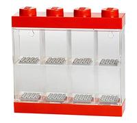 Room Copenhagen 40650601 Vitrine de présentation Lego pour 8 Mini-Personnages, conteneur empilable Contre Un Mur ou sur Un Bureau, Rouge, ABS + PMMA, one size