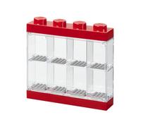 Room Copenhagen 40650601 Vitrine de présentation Lego pour 8 Mini-Personnages, conteneur empilable Contre Un Mur ou sur Un Bureau, Rouge, ABS + PMMA, one size