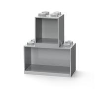 Room Copenhagen 41171740 Ensemble de tablettes de Briques Lego, 2 pièces, Gris, One Size