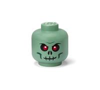 Room Copenhagen Boîte de Rangement LEGO® Tête (Petite) - vert SKELETON - Solution de Rangement Empilable et Ludique, Organiseur pour Jouets, Boîte avec Couvercle