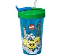 Room Copenhagen Gobelet LEGO avec paille Iconic Boy Bleu vif