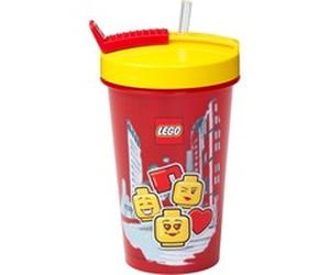 Room Copenhagen Gobelet LEGO avec paille Iconic Girl Bright Red