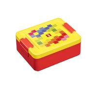 Room Copenhagen Lego Boîte à déjeuner avec compartiments - Motif brique, durable et amusante pour les enfants, jaune et rouge, passe au lave-vaisselle, parfaite pour la préparation des repas, les