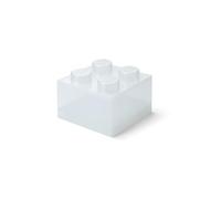 Room Copenhagen LEGO Brique de rangement 4 boutons à paillettes translucide - Boîte de rangement empilable en plastique avec couvercle pour enfants et adultes Organiseur de bureau et boîte à jouets