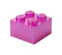 Room Copenhagen Brique de rangement LEGO 4 boutons pailletés – Boîte empilable plastique Violet