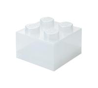 Room Copenhagen Brique de rangement LEGO 4 boutons translucide à paillettes avec couvercle - Blanc