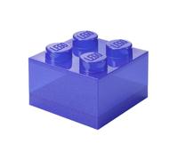 Room Copenhagen Boîte de rangement LEGO 4 boutons – empilable, avec couvercle – Violet pailleté