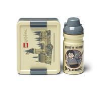 Room Copenhagen LEGO LUNCH SET - Harry Potter Hogwarts Design, Bouteille 390 ml et Boîte à Déjeuner, Pratique et Ludique, Compatible Lave - vaisselle, Beige & gris