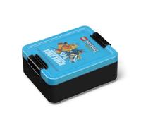 Room Copenhagen Lego Ninjago Boîte à déjeuner avec compartiments - Durable et amusante pour les enfants, bleu azur foncé et noir, passe au lave-vaisselle, parfaite pour la préparation des repas, les