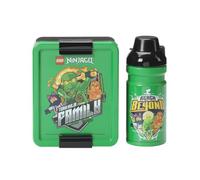 Room Copenhagen Lego Ninjago LUNCH Set lunch - Design emblématique, amusant et fonctionnel - Bouteille de 390 ml et boîte à goûter pour enfants et adultes, pour les repas en déplacement, vert et noir