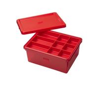 Room Copenhagen LEGO Sort & Store Boîte de rangement durable avec séparateurs amovibles pour briques, mini figurines et accessoires Rouge Taille M 17,7 l