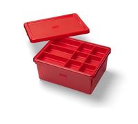 Room Copenhagen LEGO Sort & Store Boîte de rangement durable avec séparateurs amovibles pour briques, mini figurines et accessoires Rouge Taille M 17,7 l