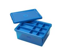 Room Copenhagen LEGO Sort & Store Boîte de rangement durable avec séparateurs amovibles pour briques, mini figurines et accessoires Bleu moyen 17,7 l