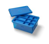 Room Copenhagen LEGO Sort & Store Boîte de rangement durable avec séparateurs amovibles pour briques, mini figurines et accessoires Bleu moyen 17,7 l