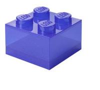 Room Copenhagen Boîte de rangement LEGO 4 boutons – empilable, avec couvercle – Violet pailleté