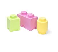 Room Copenhagen LEGO Storage Brick Multipack S,Boîtes de rangement empilables, ensemble de 3 pièces, idéal pour le bureau, les jouets et la décoration Pastel Set