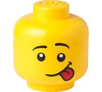 LEGO Iconic Head Small, Stackable Storage Box, 2,0 L, Yellow, Silly Petite tête pour Ranger la Langue, Polychlorure de Vinyle, Jaune, s