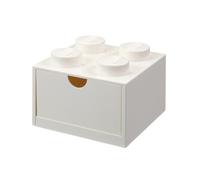 Petite Brique de Rangement LEGO 1 tiroir 4 picots - Blanc