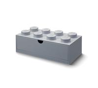 LEGO tiroir de bureau 8 tenons 15,8 x 31,6 cm polypropylène gris clair Gris G