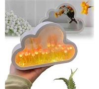 Room Decor for Teen Girls, DIY Night Light for Bedroom, Creative Living Room Bedside Desktop Ornaments Versatile Home Ornament and Makeup Mirror (Yellow)