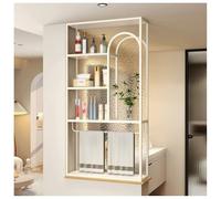 Room Divider Privacy Screen, Translucent Glass Bathroom Entryway Half-Wall Partitions, Hotel Privacy Screen, No Assembly Required(White-b,40X35X150 CM)