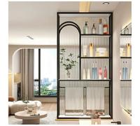 Room Divider Privacy Screen, Translucent Glass Bathroom Entryway Half-Wall Partitions, Hotel Privacy Screen, No Assembly Required(Black-a,60X35X100 CM)