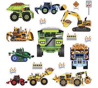 Room Mates 54149 Stickers Muraux Véhicules de Chantier, Papier, Multicolore, 48 X 8 X 8 Cm