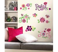 ROOM MATES Autocollants muraux Love Joy Peace