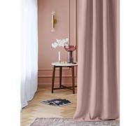 ROOM99 Rideau avec Passe Tringle Laurel 140 x 250 cm Largeur x Hauteur, Décoration de Fenêtre, Rideau occultant Thermique Isolant Anti Froid et Chaleur pour Salon Rose poudré, 1 pièce