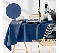 ROOM99 Aura Nappe de Table 130 x 180 cm Imperméable Rectangulaire Facile d'entretien Lavable Anti Tache Protection Décoration de Banquet Toute l'année Bleu foncé