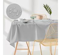 ROOM99 Aura Nappe de Table 130 x 180 cm Imperméable Rectangulaire Facile d'entretien Lavable Anti Tache Protection Décoration de Banquet Toute l'année Gris Clair