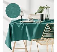 ROOM99 Aura Nappe de Table 140 x 200 cm Imperméable Rectangulaire Facile d'entretien Lavable Anti Tache Protection Décoration de Banquet Toute l'année Vert Bouteille